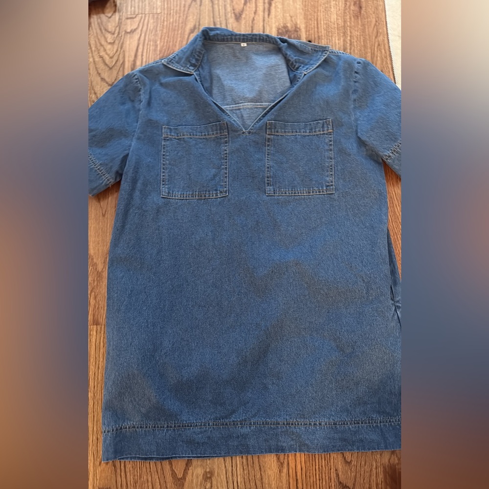 Blue Denim Short Sleeve Top